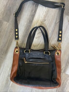 EUC Hammitt Medium Daniel North End crossbody tote Bag Black Brown Tan